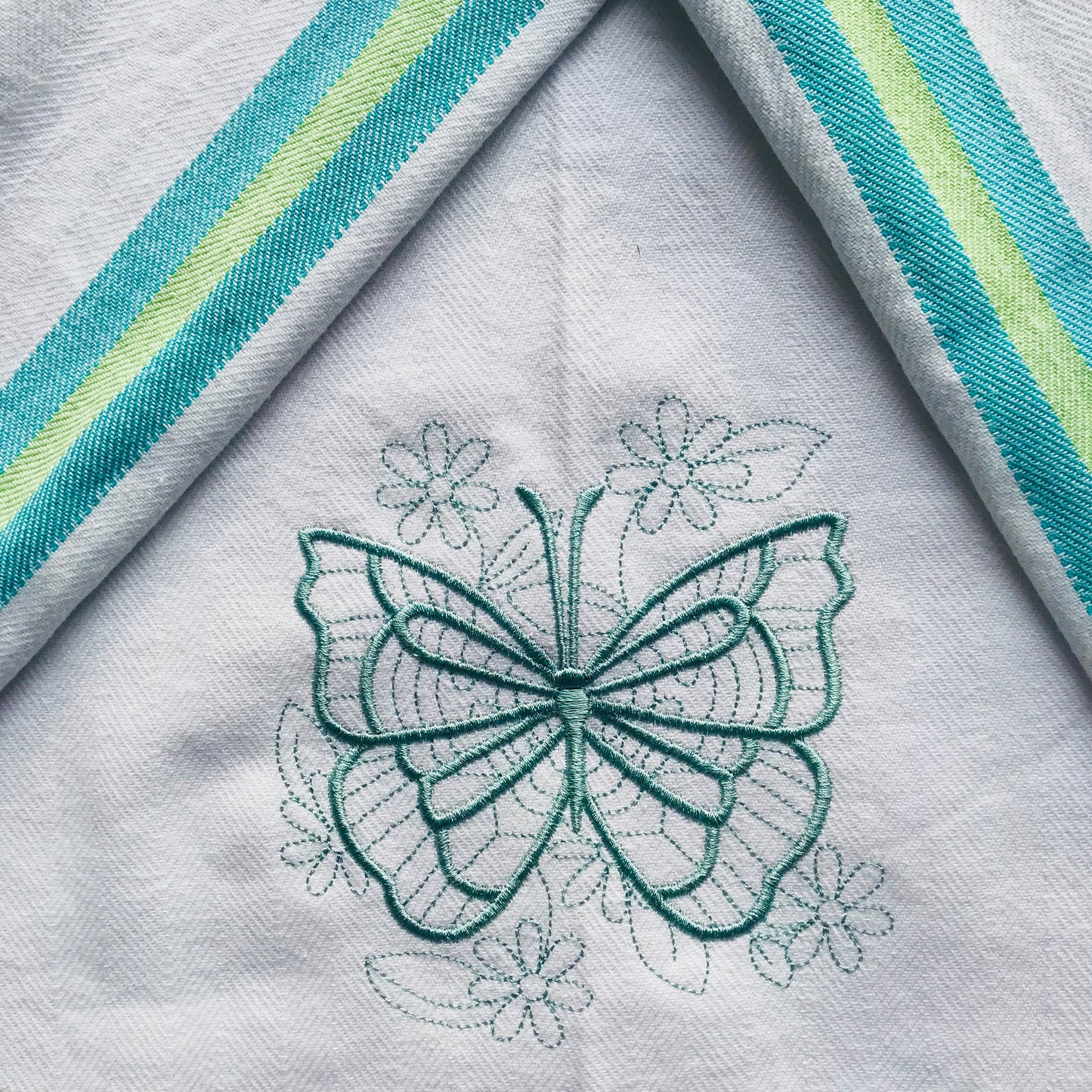 Aqua Butterflies Tea Towels Collection 🦋 - Alessandra Handmade Creations