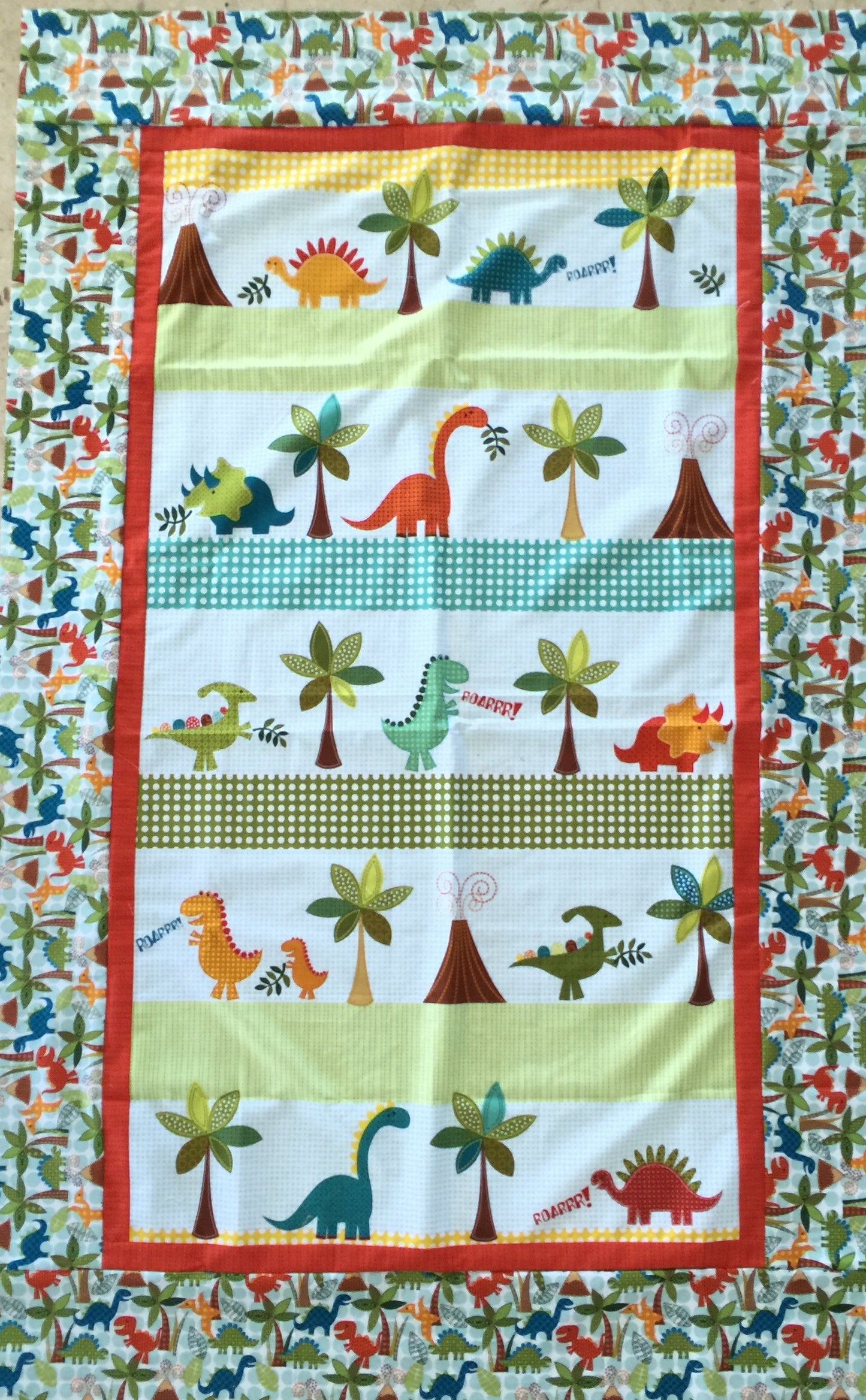 Dino Baby Blanket Quilt - Alessandra Handmade Creations