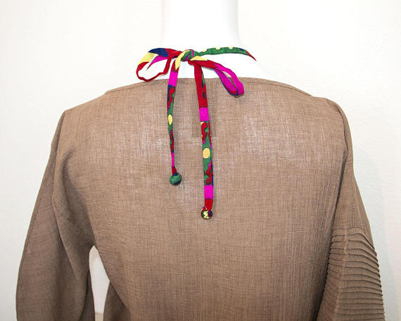 Indian Glass Beads and Fabric Necklace - Alessandra Handmade Creations