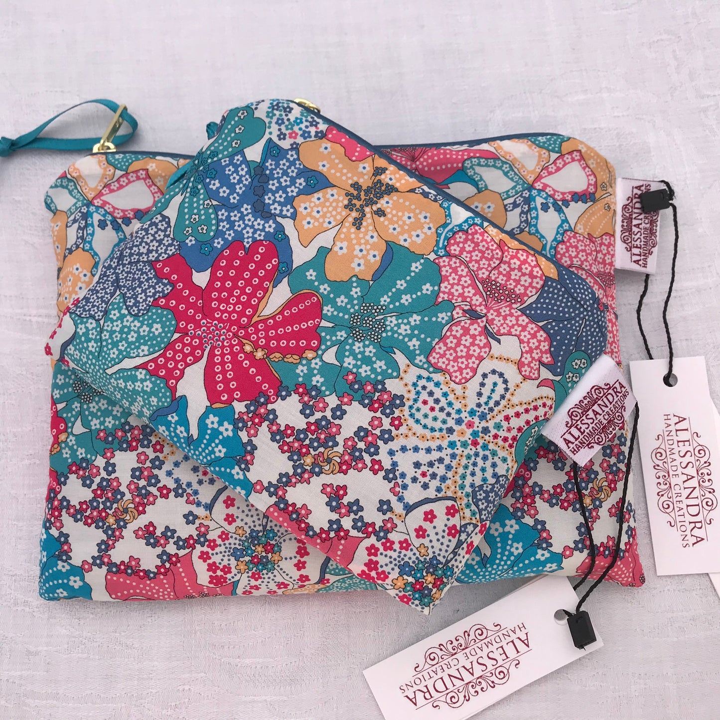 Liberty Medium Flat Purse Mauvey - Alessandra Handmade Creations