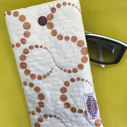 Quilted Fabric Sunglasses Pouch - Moonlight Copper Orbits