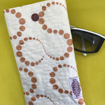 Fabric Sunglasses Quilted Pouch - Moonlight Copper Orbits