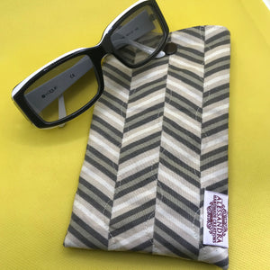 Fabric Sunglasses Quilted Pouch - Chevrons & WindMills
