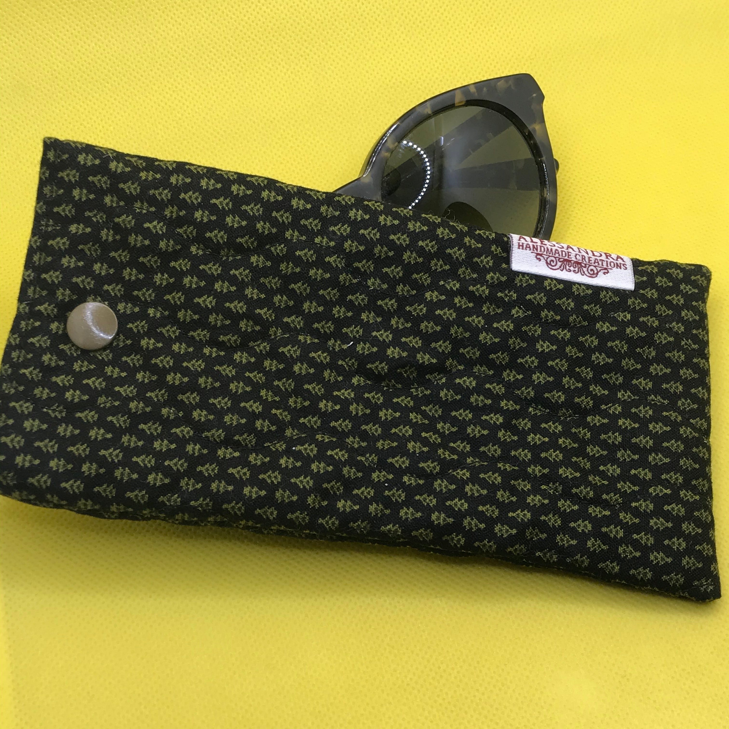 Fabric Sunglasses Quilted Pouch - Not Just Black