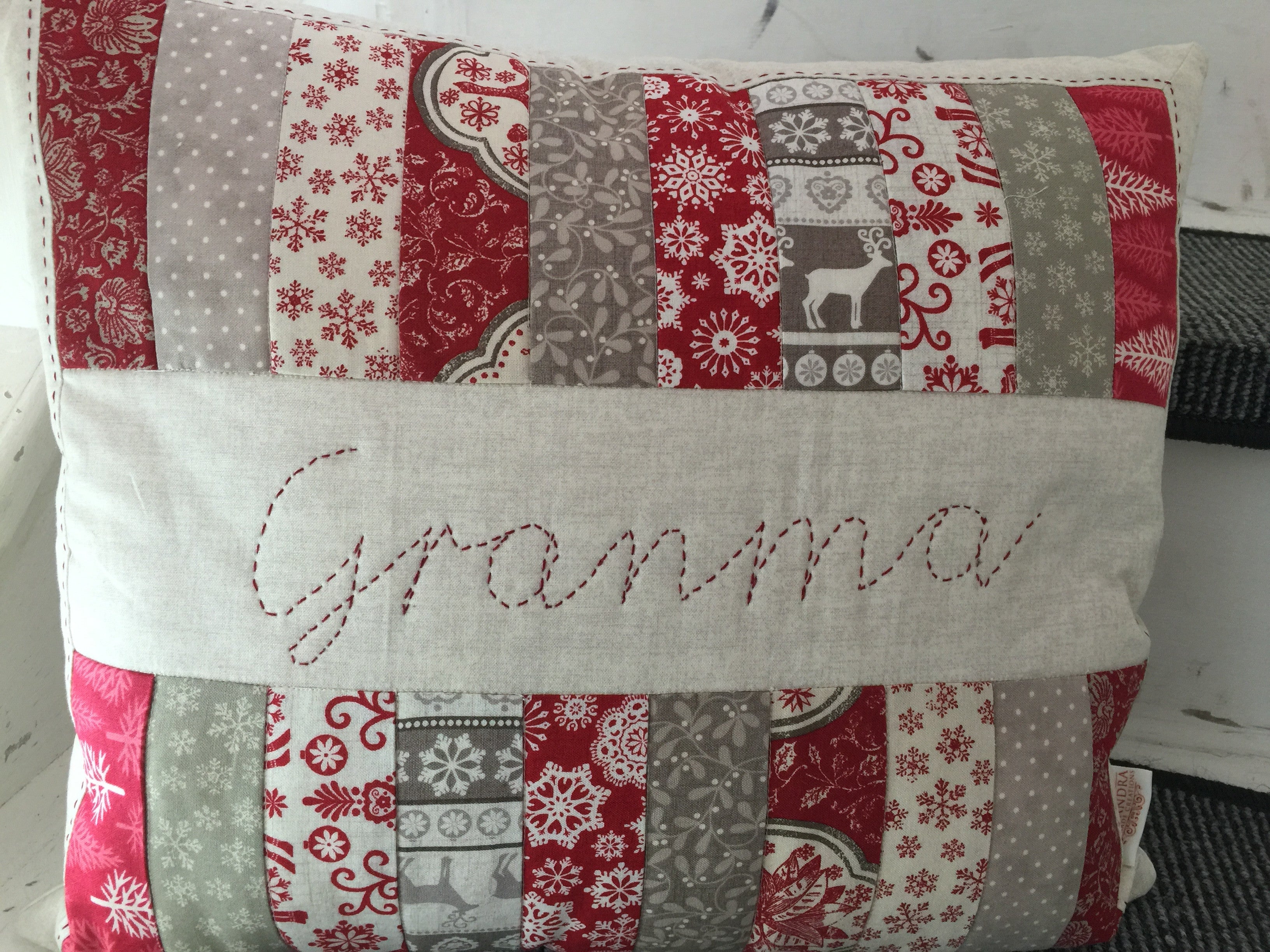 Scandi Christmas Patchwork Cushions - Alessandra Handmade Creations
