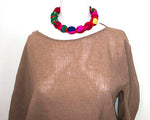 Indian Glass Beads and Fabric Necklace - Alessandra Handmade Creations
